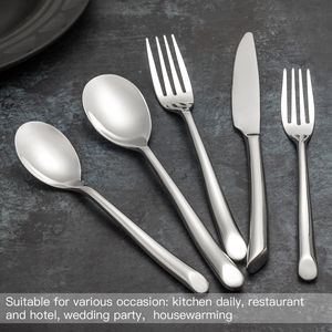 Juego de Cubiertos de Acero Inoxidable Forjado, Juego de Cubiertos Plateados, Tenedores, Cuchillos y Cucharas para Bodas, Vajilla - Product Image 3