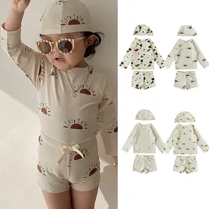 Di alta qualità per bambini vestiti per bambini estate neonato bambino manica lunga 2 pezzi costumi da bagno nuoto Set