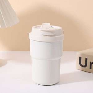 Mug à café en céramique avec revêtement céramique, 15 oz, mug de voyage avec double couvercle et paille, intérieur en céramique, mug thermique - Product Image 1