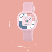 Nouvelle montre sport carrée à quartz pour enfants, garçons et filles, bracelet en caoutchouc de 37 mm, montre analogique étanche, étanche à 30 m