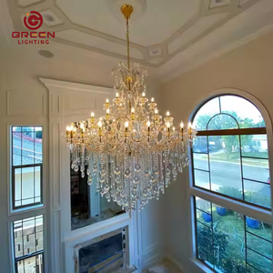 Lámpara de araña de cristal de lujo personalizada para salón de banquetes de bodas, lámpara de techo grande para hotel - Product Image 3