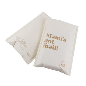 Sobres acolchados para ropa, sobres de crema ecológico de alta resistencia con logotipo dorado, color marfil - Product Image 2