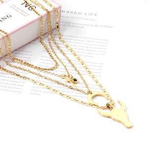 Collar de varias capas de acero inoxidable para mujer, Gargantilla chapada en oro de 18k, hipoalergénico, Pvd, multicapa, novedad de <span class=keywords><strong>2022</strong></span> - Product Image 3