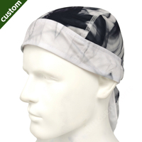 Durag Pirate Homme Noir Blanc Imprimé Personnalisé Camurca Respirant Anti-humidité Réglable pour Randonnée Ski Sports Plein Air