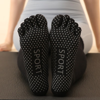 Chaussettes longues de yoga à 5 orteils pour femmes, antidérapantes, pilates, amincissantes, automne, cinq doigts.