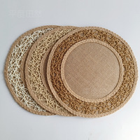 Sets de table ronds en jute faits à la main, dessous de plat en corde de papier résistants à la chaleur pour cuisine, restaurant, mariage, décoration intérieure