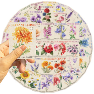 50 Pegatinas <span class=keywords><strong>de</strong></span> Vinilo Impermeables con Diseños <span class=keywords><strong>de</strong></span> Flores y <span class=keywords><strong>Sellos</strong></span> Vintage <span class=keywords><strong>de</strong></span> Dibujos Animados para Guitarra, Cuaderno, Equipaje, Manualidades y Regalos - Product Image 3