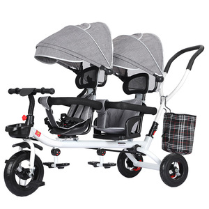 Vélo à trois roues pour enfants Hafuron HFL-01, double siège pour bébé, cadre en acier inoxydable, pliable, matériau Oxford, capacité de charge de 20 kg - Product Image 1