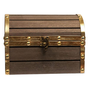 <span class=keywords><strong>Coffre</strong></span> au trésor en bois et cuir Boîte à bijoux en bois avec loquet, Boîte artisanale en bois vintage faite à la main pour bijoux, jouets, - Product Image 1