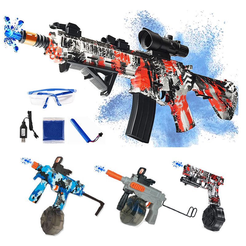 Электрический гель пуля в воде, детские игрушки, игрушечный пистолет M416 AKM-47 съемки командной игры брызги Мяч Гель орудия набор