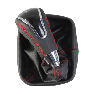 Pommeau de levier de vitesse en cuir, transmission manuelle, coutures noires et rouges pour voitures Lada, conception ergonomique - Product Image 1