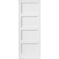 Portes intérieures en bois massif, peintes en blanc, style américain à 5 panneaux, avec âme en bois massif, pré-montées, type Shaker, pour hôtel