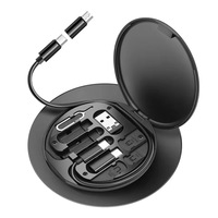 Kit Adaptador USB Multifunción 6 en 1, 60W, Cable de Carga Múltiple, Estuche, Soporte para Teléfono con Logotipo Personalizado, Bandeja, Juego de Cables de Datos, Caja de Almacenamiento