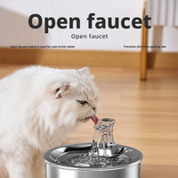 Fontaine à eau pour animaux de compagnie en acier inoxydable, anti-fuite, à circulation automatique, distributeur d'eau pour chat et chien, pompe intelligente, filtration silencieuse