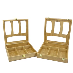 Custom made designs drawer wooden food bag organizer with open lid ziplock bag storage organizer