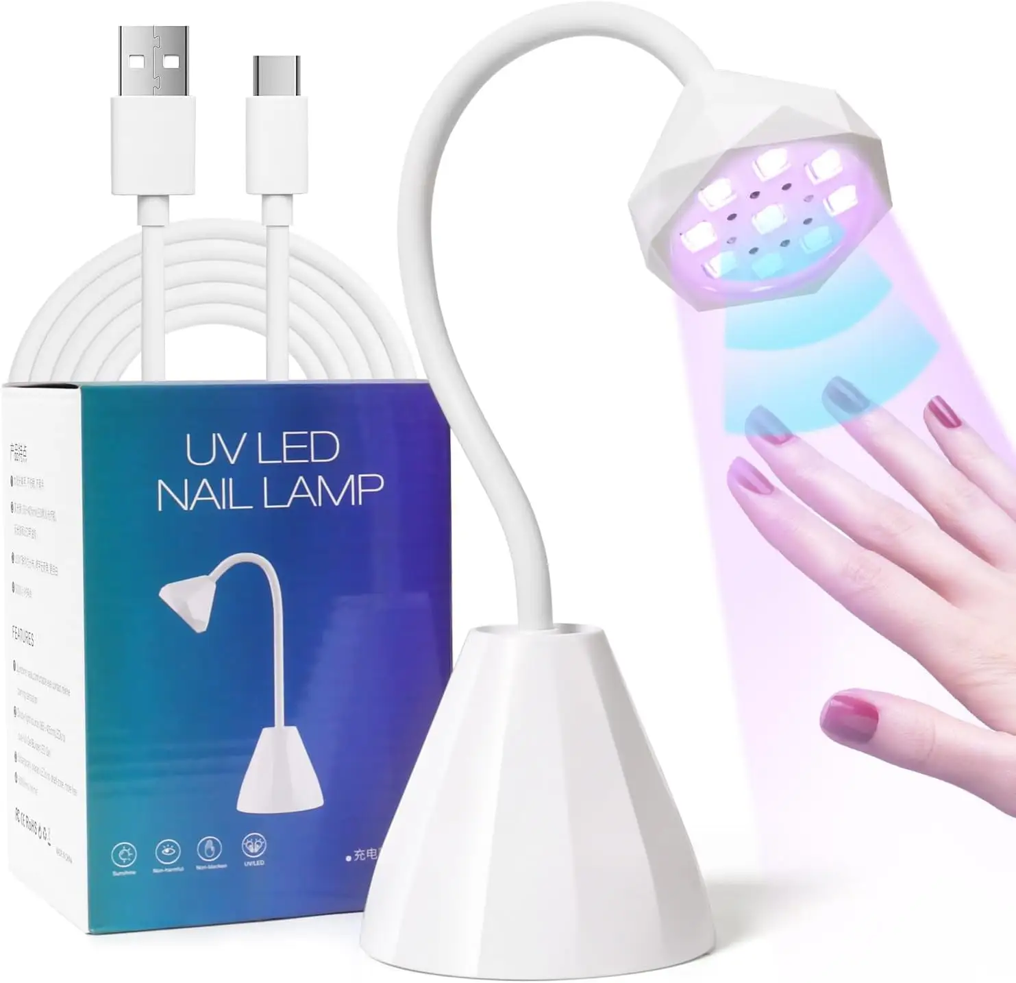 27W Mini Led Nail lampada con sensore intelligente portatile ricaricabile Gel LED UV Nail lampada