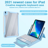 Étui en cuir intelligent détachable pour iPad 2021, 11 Pro, Transparent, magnétique, avec clavier, pour iPad Air 4, 2018 pouces, 10.9 pièces