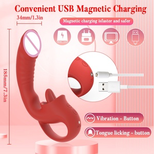 Vibrateur réaliste en gros pour adultes, <span class=keywords><strong>baguette</strong></span> AV avec 10 fréquences de vibration pour stimulation du point G chez la femme - Product Image 6