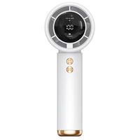 Ventilador de Mano Eléctrico USB, Mini Enfriador Portátil con Pantalla LCD, Bajo Ruido, para Auto y Uso en Exteriores, Tecnología de Vanguardia, Color Negro