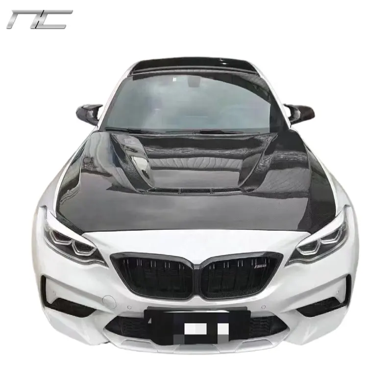 F87 M2 M2C Kap Mesin Bonnet GTS CS, Kap Mesin Serat Karbon Kering untuk BMW F87 M2 M2C 2012-2019