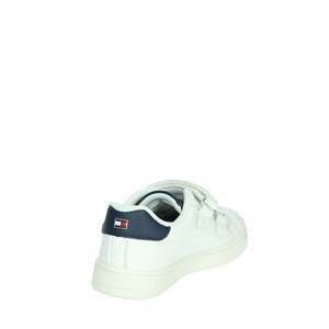 Sneakers Tommy Hilfiger per Bambini Bianche e Blu con Chiusura in Velcro Scarpe Casual - Product Image 3