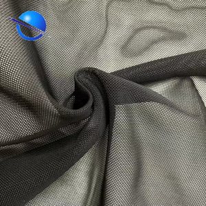 Đen Stocklot 95% Polyester 5% Spandex 100gsm Mềm 4 Cách Lưới Vải Căng Lưới Cho Áo Ngực/Đồ Lót - Product Image 5