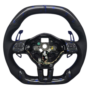 Venta al por Mayor de Productos Nuevos: Volante de Coche de Fibra de Carbono con Costuras de Cuero Perforado para Volkswagen Golf 6ª Generación GTI - Product Image 1