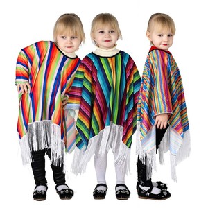 Fiesta de Carnaval Mexicana Cinco De Mayo Serape Tradicional Poncho Mexicano para Niños 2017 - Product Image 1