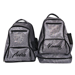 Sparkly Glitter Cheer Backpack <strong>for</strong> <strong>Girls</strong> All Ages, Dance Cheer <strong>Bag</strong> With Custom Rhinestone Logo, <strong>Black</strong> Glitter Cheer <strong>Bag</strong> - Product Image 5