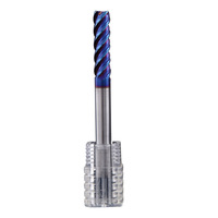 Fraise à queue en carbure monobloc 4 cannelures, 35° hélice, rayon d'angle R1.2, HRC55, revêtement TiAlN, D14, pour le fraisage de finition des moules en acier allié