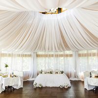 Voilages de plafond blancs pour mariages 1,5m x 3m, tissu de drapage pour arche de mariage, rideau en mousseline pour décoration de fête et de mariage