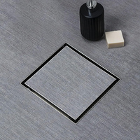 Grille de vidange de douche ODM moderne de luxe anti-odeur en acier inoxydable satiné poli avec insert carré pour carrelage