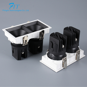 Spot encastré carré à double tête 2*7W <span class=keywords><strong>LED</strong></span>, étanche IP65, luminaire extérieur mural, lampe spot pour extérieur, Royaume-Uni - Product Image 1