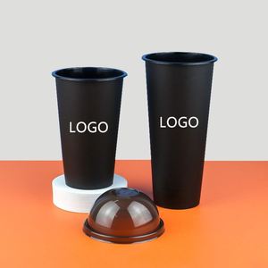Vasos de Plástico Reutilizables Personalizados de 12/16/22 oz para Té de Burbujas y Café, Vasos de Plástico PP de Cuello Largo con Logotipo - Product Image 1
