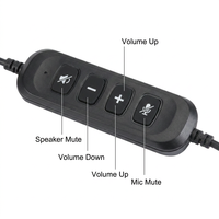 Lsezv NC Headset USB Peredam Kebisingan Aktif dengan Kontrol Mute Monaural untuk Kantor, Laptop, PC C13NC-USB
