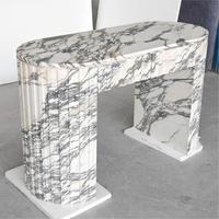 Table console en marbre blanc Arabescato de luxe, table d'entrée en pierre naturelle, table décorative pour entrée de villa