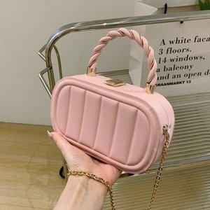 Nuevo Bolso de Mano Cuadrado Mini con Cadena en Relieve Estilo Coreano para Mujer, Bolso de Hombro Cruzado de Lujo con Textura - Product Image 3