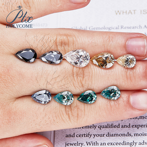 Holycome Moissanite VVS1เพชรโฮลีมา3x5-10x14ดีตัดรูปลูกแพร์ทำด้วยมือผ่านการทดสอบสีบวกธรรมชาติขายส่ง GRA Moissanite - Product Image 6