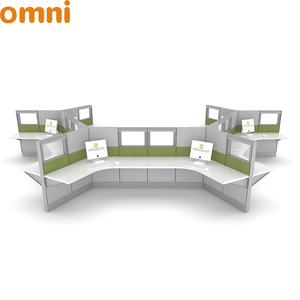 Moderna <span class=keywords><strong>scrivania</strong></span> a <span class=keywords><strong>120</strong></span> gradi 6 posti postazione di lavoro per ufficio Open space Design ergonomico divisorio per ufficio accessori per mobili - Product Image 5