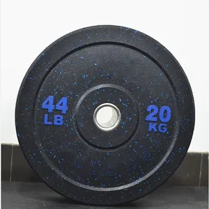 Commercial Colored Gym Home Equipment 45 LB Rubber Coated Hi Temp Crumb 5KG To 20KG Bumper Olymp Barbell Weight Plate Set