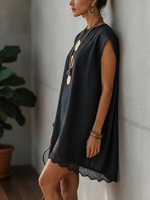 Robe d'été pour femmes, mode décontractée, prix raisonnable, en mousseline, lavable, personnalisable, mini-robe à fleurs
