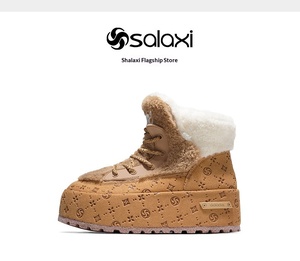 <span class=keywords><strong>Bottines</strong></span> d'hiver et d'automne chaudes, élégantes, légères, imperméables, respirantes, à plateforme, à lacets, doublées de fourrure, décontractées et stylées - Product Image 6