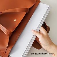Maletín de Negocios de Lujo, Bolsa de Mano de PU Suave para Oficina, con Cierre de Botón a Presión, Impermeable, Almacenamiento de Archivos A4, Forro de Nailon Personalizado