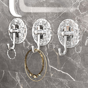 Yimijia Bathroom Hooks 6 Hangers Adhesive Wall Mount No Drill Modern Design For Kitchen Bedroom Bathroom Hook Rack - Product Image 4