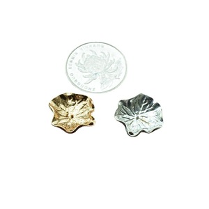 Lotus <b>Leaf</b> Pendant 22mm Copper Plated Gold <b>Silver</b> For <b>Necklace</b> Making DIY Jewelry Component - Product Image 5