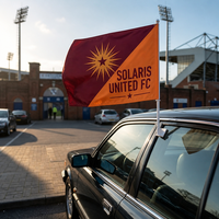 Drapeau de fenêtre de voiture personnalisé avec logo de club, mât en plastique, polyester durable et écologique, drapeau national, design personnalisé, événement sportif