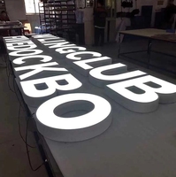 Kustom pencahayaan LED baja tahan karat 3D tanda bisnis Logo toko Outdoor tanda lampu untuk aplikasi mobil