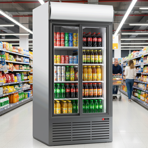 Refrigerador Exhibidor de Bebidas de Temperatura Única Klimasan 1035 L, Comercial, Vertical, con Puerta Doble de Vidrio Deslizante, Certificado CE - Product Image 3