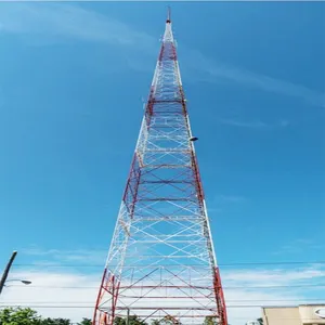 電気通信アンテナタワー3脚管状鋼格子電気通信管状タワー