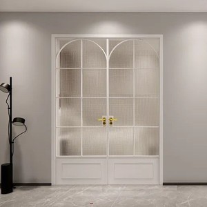 Puerta Doble de Aleación de Aluminio Estilo Francés con Apertura Lateral Interior y Vidrio Templado para Sala de Estar, Estudio o Patio - Product Image 1